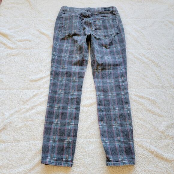 Anthro Paige Plaid Hoxton Ankle Length Skinny Leg Jeans - Picture 3 of 6